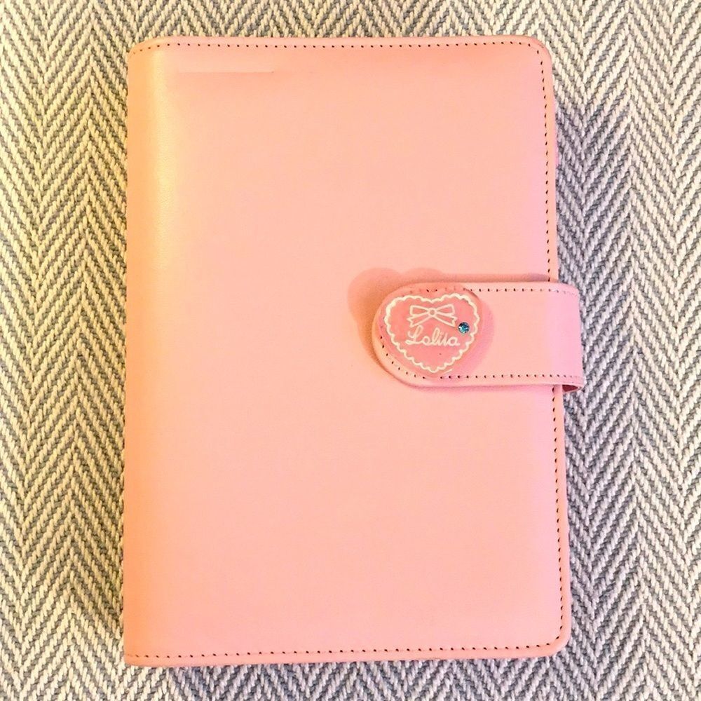 PINK GIRL Lolita notebook with 1 flaw in back 5”x 7”, 6 rings